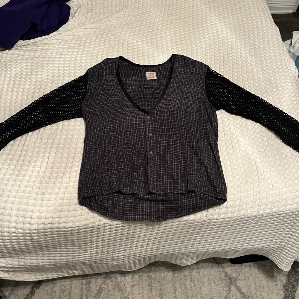 LF Furst of a Kind Vintage Flannel with Fishnet Sleeves